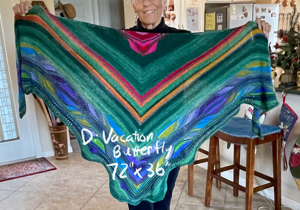 Handmade "Vacation Butterfly" Shawl in Urth Uneek